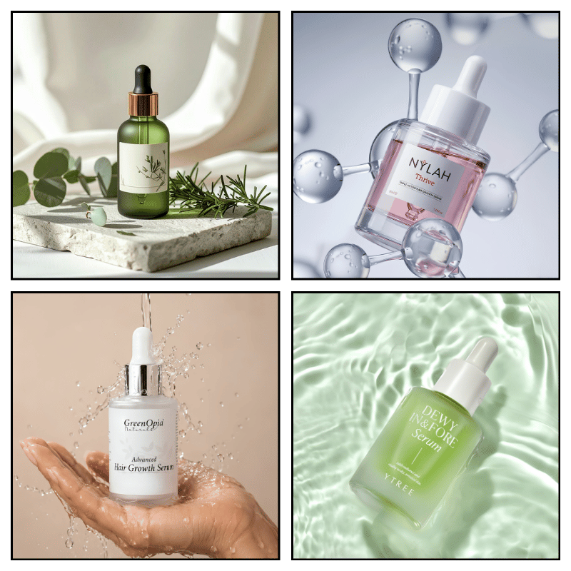 Gia công serum kích mọc tóc râu tối ưu cảm giác dùng, định vị thương hiệu